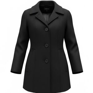 London Fog Black Single-Breasted Pea Coat